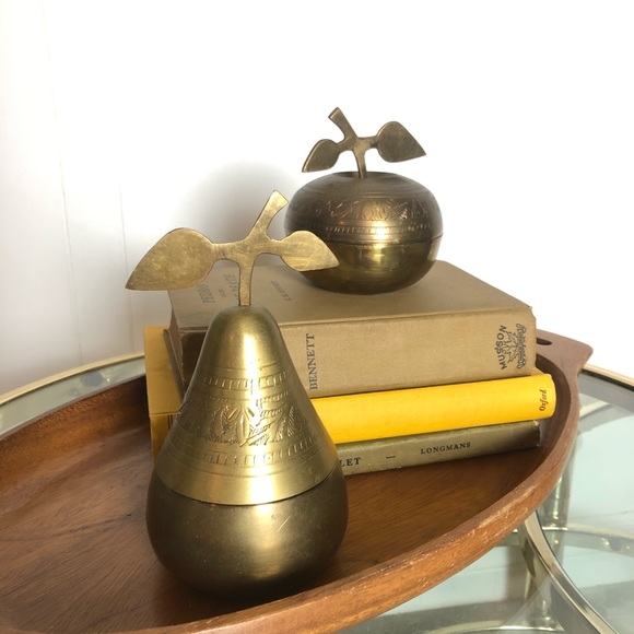 Vintage Brass Apple & Pear Trinket Dishes - Picture 8 of 8